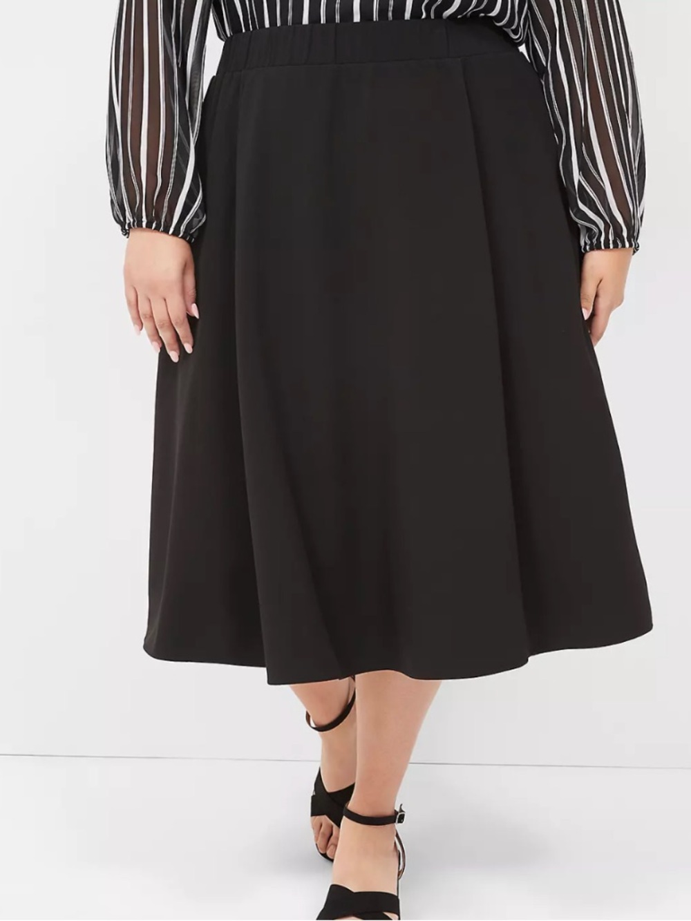 Lane Bryant Black A-line Midi Skirt Size 18/20
